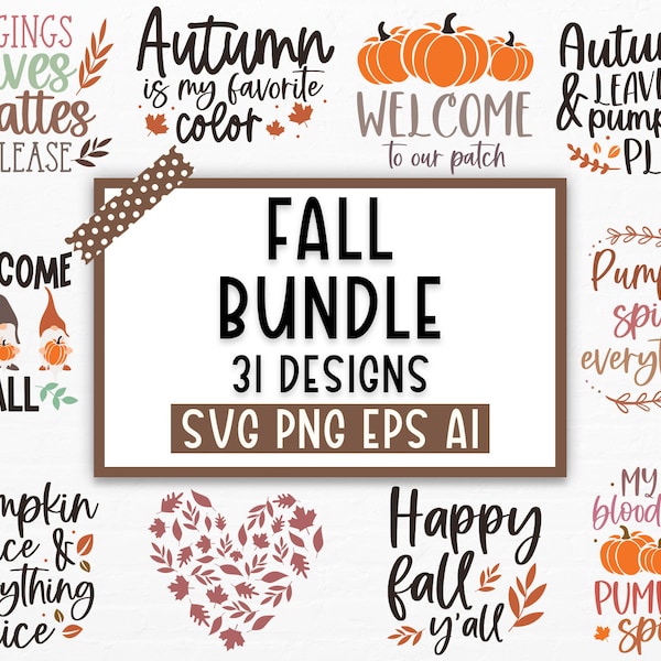 Fall SVG, Fall SVG Bundle, Autumn Svg, Thanksgiving Svg, Fall Svg Designs, Fall Sign, Cut File, Silhouette, Svg files for cricut, PNG