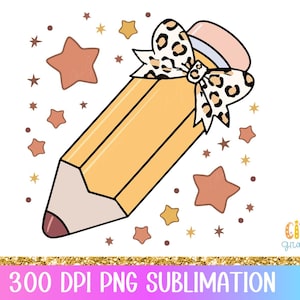 Teacher Coquette Pencil png, Back to school png, Leopard Bow Teacher Png, Retro Teacher png, Teacher Appreciation PNG, Teacher Quotes png