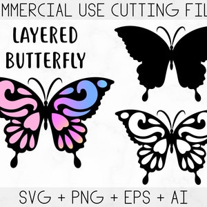 Schmetterling SVG, Schmetterling Bundle SVG-Dateien, Schmetterling SVG geschichtet, Schmetterling Dateien für Cricut, Schmetterling Clipart, Schmetterlinge svg