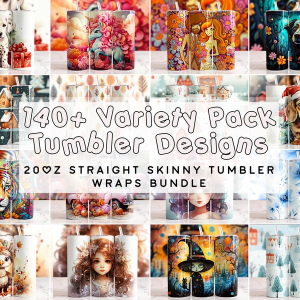 Variety Pack Mega Tumbler Wrap Bundle, Bundle PNG, 20oz Sublimation Tumbler Designs, 20 oz Skinny Tumbler, Halloween Christmas Watercolor