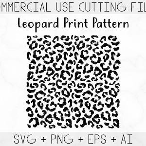 May include: Black and white leopard print pattern.  The pattern is made up of small, irregular spots.  SVG, PNG, EPS, and AI files are included.