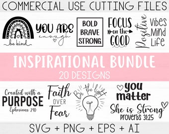 Inspirational Quotes Svg Bundle, Motivational Quotes Svg Bundle, Inspirational Svg, Motivational Svg, Self Love Svg Bundle, Cut File Cricut