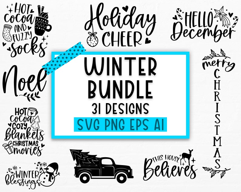 Winter SVG Bundle, Christmas Svg, Winter svg, Santa svg, Christmas Quote svg, Funny Quotes Svg, Snowman SVG, Holiday SVG, Winter Quote Svg image 3