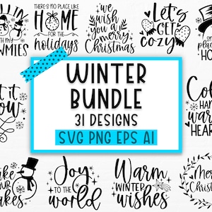 Winter SVG Bundle, Christmas Svg, Winter svg, Santa svg, Christmas Quote svg, Funny Quotes Svg, Snowman SVG, Holiday SVG, Winter Quote Svg image 1
