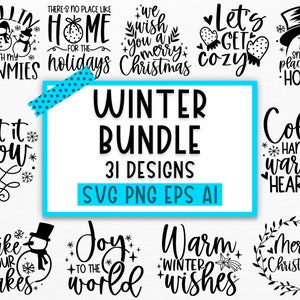 Winter SVG Bundle, Christmas Svg, Winter svg, Santa svg, Christmas Quote svg, Funny Quotes Svg, Snowman SVG, Holiday SVG, Winter Quote Svg image 1