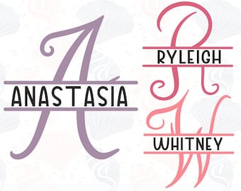Split Monogram Alphabet SVG, Split Monogram Frame Alphabet, Cut File for Cricut, Engraving, Silhouette, 26 Individual Svg Png Dxf Cut Files