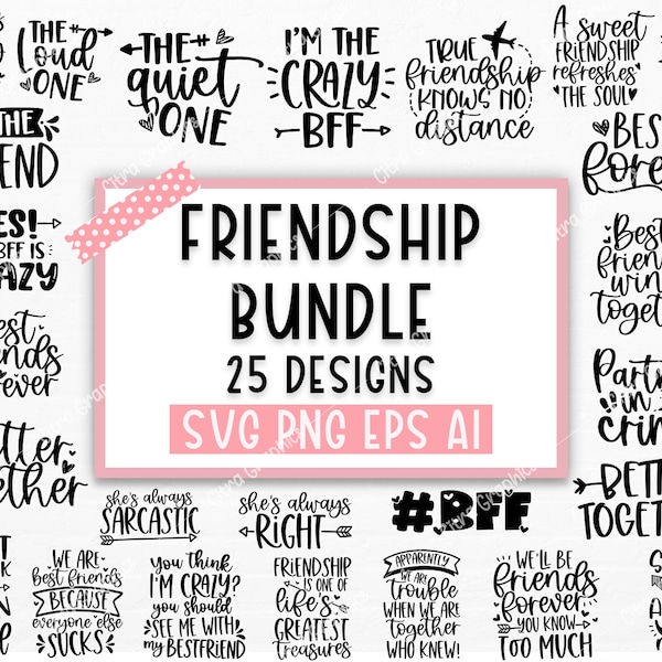 Friendship Svg Bundle, Friends Svg, Best Friends Svg, Friendship svg, Svg files for cricut, Funny friends svg, Friendship quotes, Silhouette