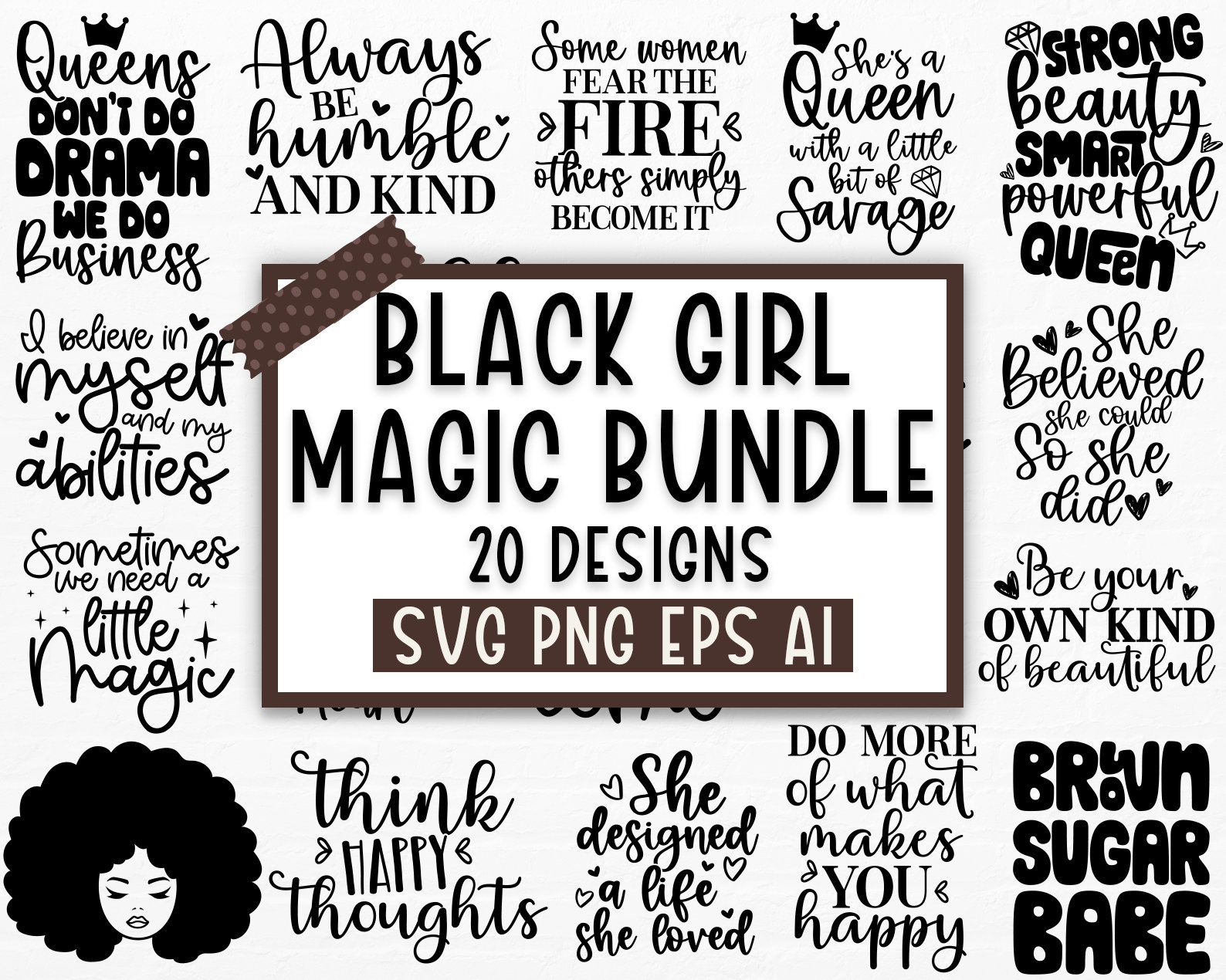 Black Girl Magic SVG Bundle, Black woman SVG, Boss Lady Svg, Black Lives Matter, Afro Lady Woman, svg files for cricut, Silhouette cut file