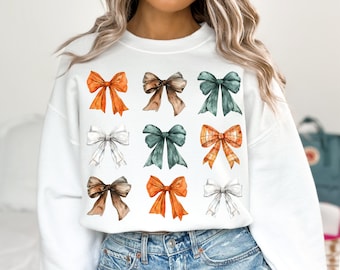 Retro Fall Bow Png, Fall Coquette Bow PNG, Fall Shirt Png, Autumn Pumpkin Png, Autumn Sublimation Design Fall PNG Fall Autumn Shirt