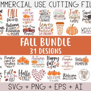 Fall SVG, Fall SVG Bundle, Autumn Svg, Thanksgiving Svg, Fall Svg Designs, Fall Sign, Autumn Bundle Svg, Cut File Cricut, Silhouette, PNG