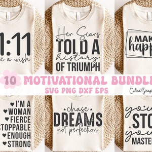 10 Boho motivierende SVG PNG Bundle, Selbstliebe svg, Inspirational Shirt Design svg Bündel, starke Frau svg, Sublimation png