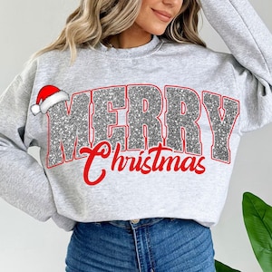 Retro Merry Christmas Png, Christmas Red Glitter Png, PNG, Santa Claus PNG, Bundle Png, Sublimation Design