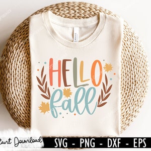Hallo Herbst SVG, Herbst SVG, Thanksgiving geschnitten Datei, Herbst SVG, Herbst Sublimation, Cut File Cricut, Silhouette, PNG