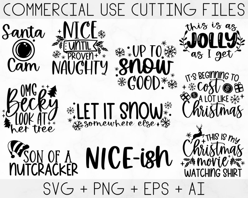 Funny Christmas SVG Bundle Christmas Sign Svg Merry Etsy