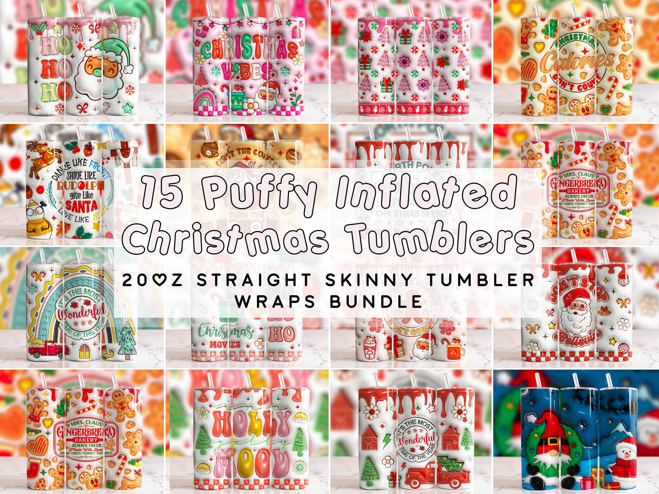 Christmas Gifts - 3D Skull Merry Christmas Tumbler, Christmas Tumbler Wrap  37975