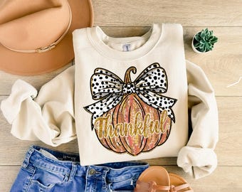 Coquette Glitter Pumpkin Png, Thankful Pumpkin Sublimation Png, Trendy Thanksgiving Design, Girly Fall Png Brushstroke, T Shirt Design