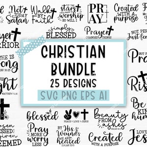 Christian Bundle SVG, Faith Bundle SVG, God svg, Jesus svg, Bible Verse Bundle, Religious SVG, Cricut Cut Files, Svg files for cricut