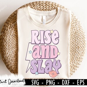 Retro Girl SVG-paket, Sassy SVG, Girl Power, Girl Boss svg, Söt svg, Motiverande Inspirerande svg, Groovy, Trendig, Silhuett, Cricut bild 2