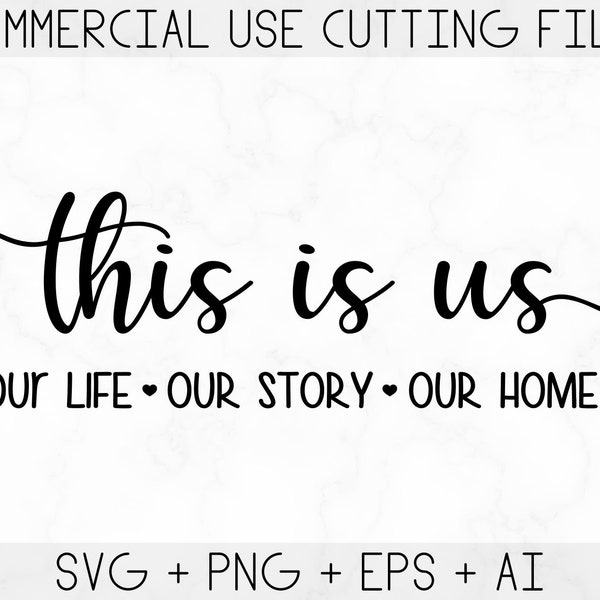 This is us SVG Our Story cut file Family svg Wedding quote Anniversary sign Home decor Love Silhouette Cricut Vinyl Decal Stencil Wood sign