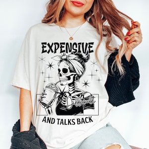 Expensive Difficult And Talks Back PNG, Mom Skeleton PNG, Funny Saying Png, Front And Back PNG, Retro Trendy Sublimation Shirt design zdjęcie 4
