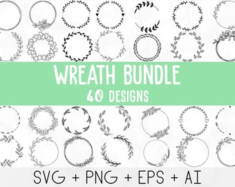 Wreath svg bundle,  circle svg bundle,  floral wreath svg,  heart laurel wreath svg, wedding wreath svg, wreath monogram svg circle frame