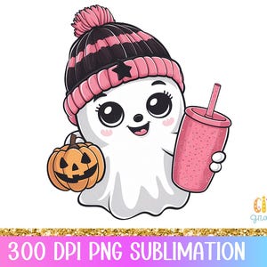 Cute Ghost PNG, Halloween PNG, Ghost Png, Halloween Sublimation, Coffee Png, Boujee Png, Boujee Ghost, Halloween T-shirt Design Png,DTF Png