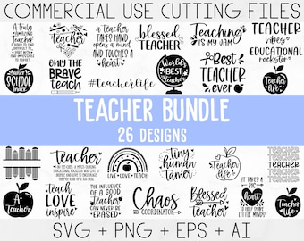 Teacher Svg Bundle, Teacher Quote Svg, Teacher Svg, School Svg, Teacher Life Svg, Back to School Svg, Teacher Appreciation Svg