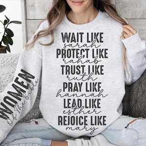Women of the Bible Png, Boho Christian png, Motivational png, Bible Verse png, Floral Religious Quotes png, Sleeve Shirt Designs