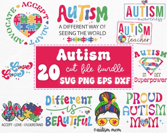 Autism Awareness SVG Bundle, Autism t-shirt design, Autism quotes svg, Autism typography svg, gift for autism, Autism sister and brother svg