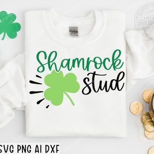 Shamrock Stud SVG, St. Patrick&#39;s Day SVG, Irish SVG, St Patrick&#39;s Day Quotes, Clover svg, Saint Patrick&#39;s Day, Cut File Cricut, Silhouette