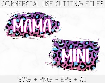 Mama Mini Leopard, Sublimation Design, Mama Mini PNG, Instant Download, Leopard Print Mama Design, Leopard Print, Animal Print