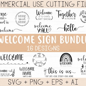 Pacote SVG de boas-vindas, sinal de boas-vindas svg, bem-vindo à nossa casa svg, sinal de casa de fazenda svg, svg de boas-vindas, arquivo de corte png de boas-vindas