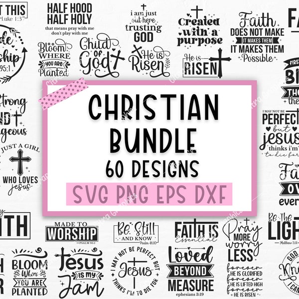 Christian Bundle SVG, Faith Bundle SVG, God svg, Jesus svg, Bible Verse Bundle, Religious SVG, Cricut Cut Files, Svg files for cricut