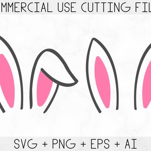 Oreilles de lapin svg, svg de Pâques, svg de lapin de Pâques, Svg de lapin, oreilles de lapin svg, Cricut et silhouette