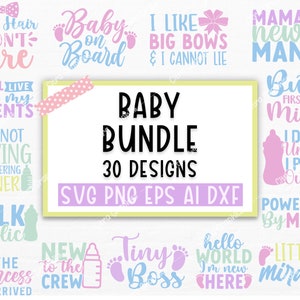 Paquete SVG de bebé, Bebé divertido svg, Paquete SVG de recién nacido, Baby Shower SVG, Paquete de citas de bebé, Lindo bebé diciendo svg, Bebé niño niña Svg, Png