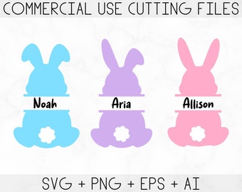 Easter bunny svg, Bunny svg, Easter svg, Rabbit svg, bunny rabbit svg, Easter monogram svg, Bunny Monogram svg, Cricut and silhouette