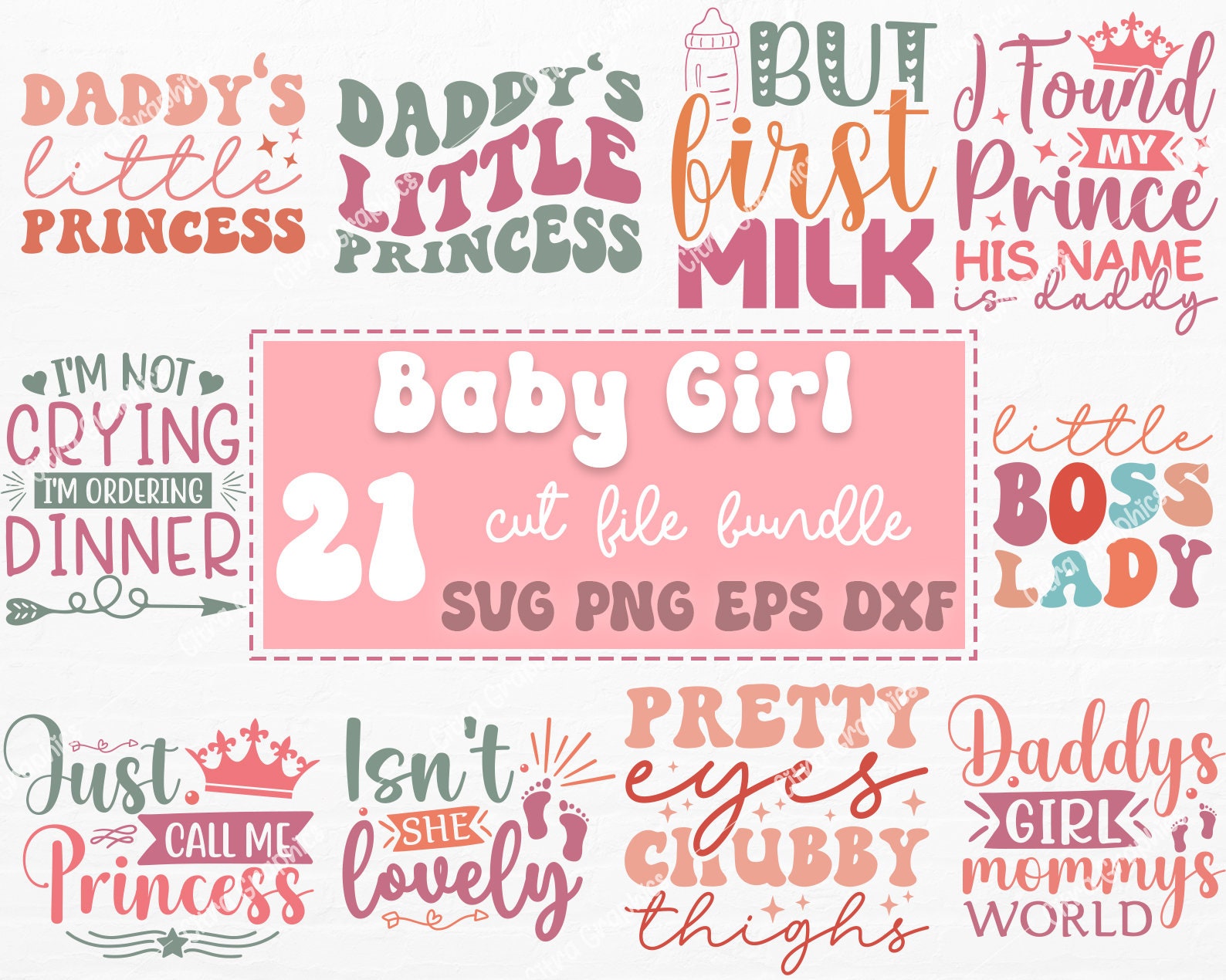 Baby Girl SVG PNG Bundle, Baby Sayings Svg, Baby Newborn Svg, Baby ...