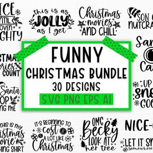 Funny Christmas SVG Bundle, Christmas sign svg , Merry Christmas svg, Christmas Ornaments Svg, Winter svg, Xmas svg, Santa svg