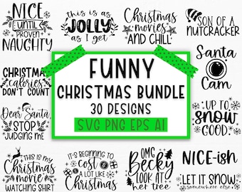 Funny Christmas SVG Bundle, Christmas sign svg , Merry Christmas svg, Christmas Ornaments Svg, Winter svg, Xmas svg, Santa svg