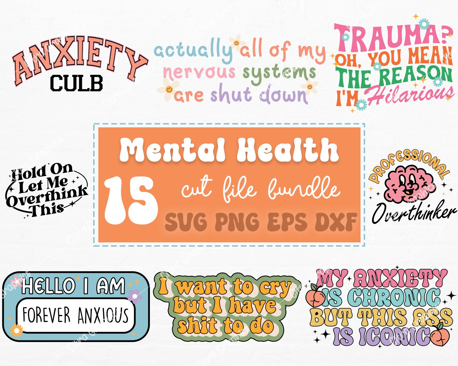Mental Health SVG Bundle, Inspirational Svg, Positive SVG, Motivational ...