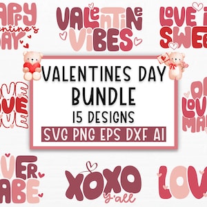 Paquete retro de San Valentín svg, Día de San Valentín Svg, Feliz San Valentín svg, Corazón svg, Día del Amor svg, Cupido svg, Cita de San Valentín svg, Cricut