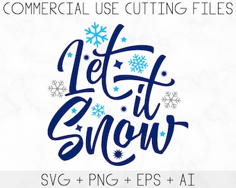 Laat het sneeuwen SVG, winterspreuken, wintersvg, kerstsvg