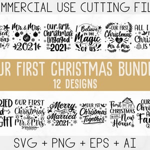 Our First Christmas svg Bundle, Christmas svg, first Christmas as mr and mrs svg, christmas ornament svg, First Christmas svg