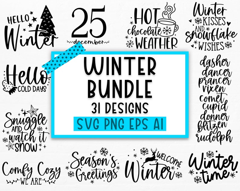 Winter SVG Bundle, Christmas Svg, Winter svg, Santa svg, Christmas Quote svg, Funny Quotes Svg, Snowman SVG, Holiday SVG, Winter Quote Svg image 2