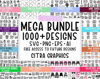 Mega SVG Bundle, T-Shirt Designs SVG, SVG-Dateien für Cricut, Silhouette Cut Files, Clipart, svg für Shirts, Blumen svg, Cricut, Silhouette