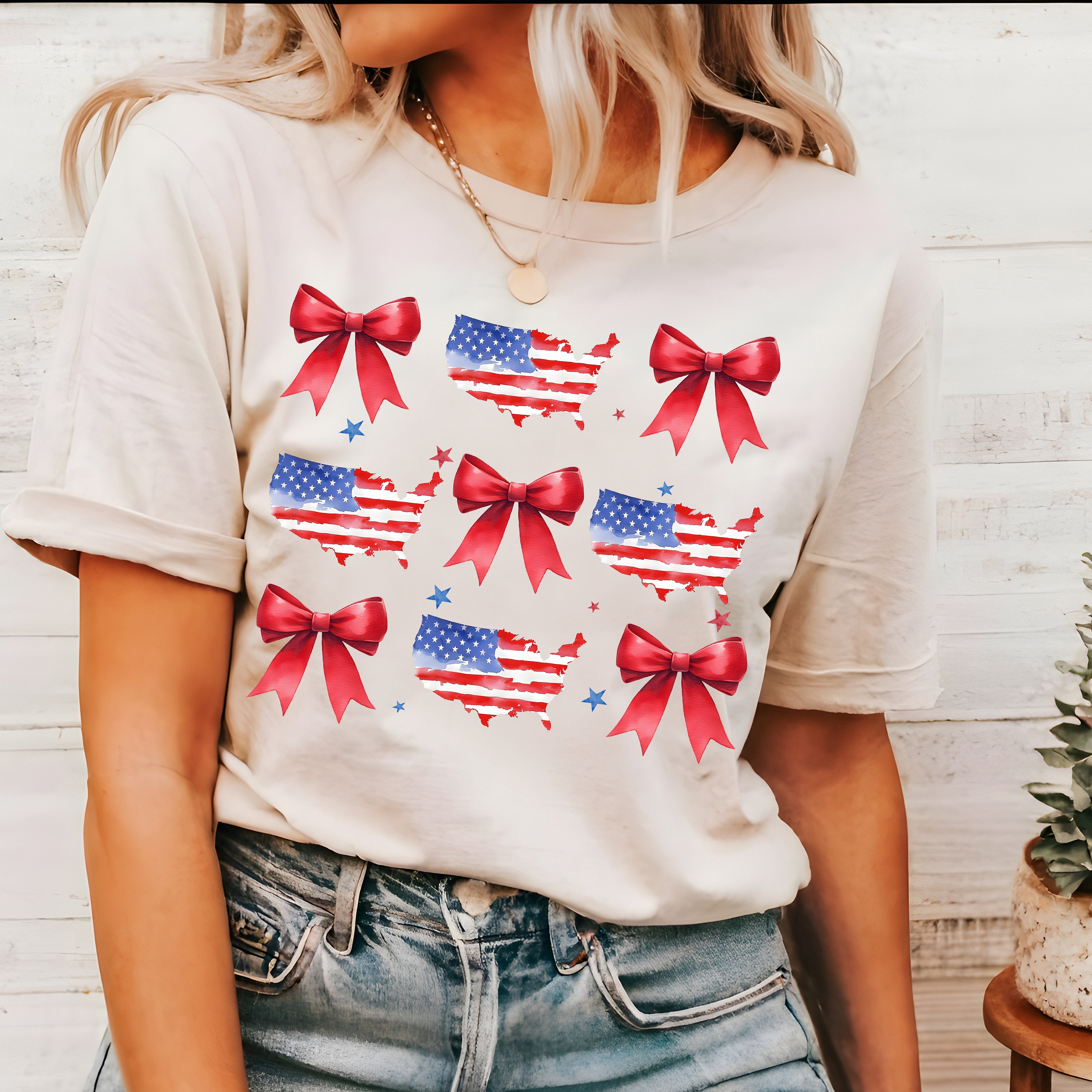 Coquette American Flag Png, Coquette Bow Png, 4th of July Sublimation ...