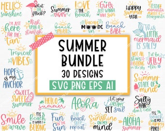 Summer Bundle SVG, Beach Svg, Summertime svg, Funny Beach Quotes Svg, Summer Cut Files, Summer Quotes Svg, Svg files for cricut, Silhouette