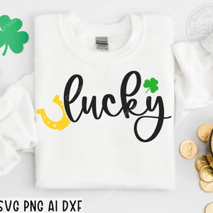 Lucky Svg, Happy go Lucky Svg, Shamrock Svg, St Patricks Day Svg, Lucky Shirt, St Pattys Day Svg, St Patricks Day Shirt, Cricut