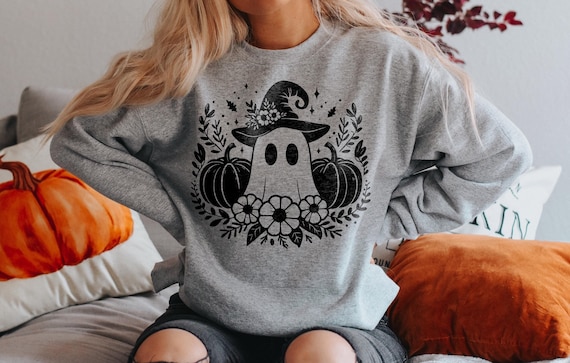 Spooky Ghost png svg, Halloween svg, Fall SVG, Pumpkins svg, leaves SVG, Cute Ghost Svg, Flower Ghost Svg, Ghouls, TShirt design sublimation