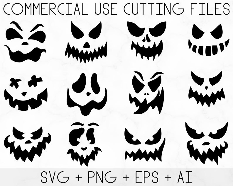 Pumpkin Face Svg Jack O Lantern Faces Halloween Pumpkins - Etsy